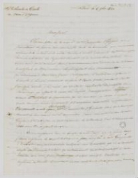 Brouillon de lettre au chevalier de Tastes concernant la sucession de Geneviève Gallan, épouse en seconde noces de Jean-Baptiste de Tastes de Lilancourt, gouverneur de Saint-Domingue