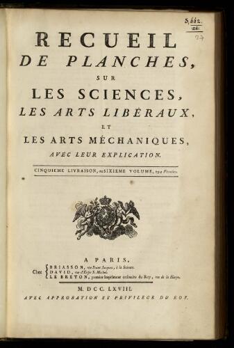 L'Encyclopédie. Volume 27. Planches 6