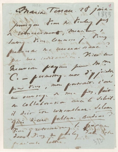 Lettres adressées à Gustave Flaubert par divers correspondants : de Hugo, Victor à Meurice, Paul