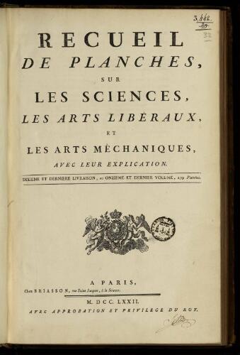 L'Encyclopédie. Volume 32. Planches 11