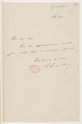 Lettre de Emile de Girardin adressée à Sainte-Beuve à l'occasion de son intervention au Sénat dans la délibération sur une pétition relative aux bibliothèques populaires de Saint-Étienne (25 juin 1867). Affaire Lacaze
