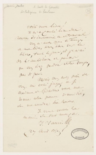 Lettres de Jules Janin à Emile de Girardin