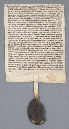 Charte de Geoffroy, évêque de Senlis, contenant concession faite aux religieux de Chaalis par Sanson Lebrun de Baron
