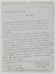 Lettre de félicitation à Louis Besnard pour sa nomination comme juge de paix du canton de Saint-Hilaire avec recommandation pour le choix d'un huissier