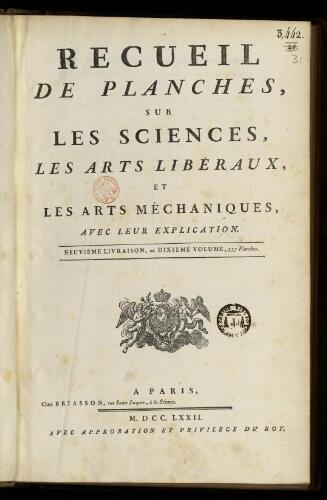 L'Encyclopédie. Volume 31. Planches 10