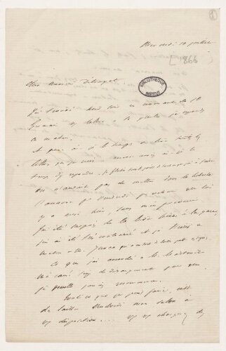 Lettres de Emile de Girardin à Léonce Détroyat