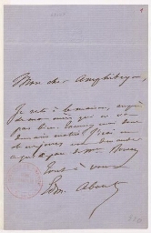 Lettres adressées à Gustave Flaubert par divers correspondants : d'About, Edmond à Cuvillier-Fleury, Alfred-Auguste