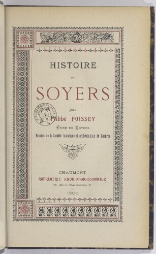 Histoire de Soyers