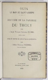 Le Ban de Saint-Joseph : histoire de la paroisse du Tholy : 1664-1866