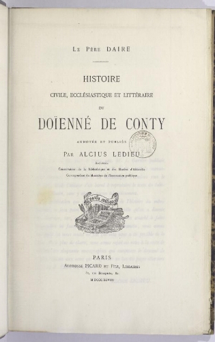 Histoire civile, ecclésiastique et littéraire du doyenné de Conty
