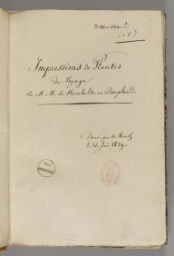 "Impressions de plantes du voyage de MM. de Humbolt et Bonpland ; donné par M. Kunth, le 26 juin 1829"