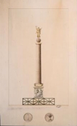 Projet de colonne commémorative de la victoire d’Austerlitz attribué à Jean-Thomas Thibault