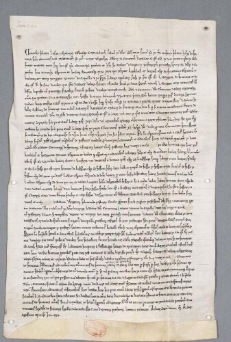 Charte de l'official de Senlis contenant l'accord entre religieux de Chaalis et habitants de Fontaine à propos du droit de pâturage dans les bruyères et les prés de Fontaine