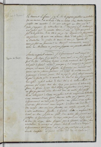 Copie du Mémoire manuscrit de Toussaint Louverture