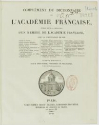 « Complément du Dictionnaire de l'Académie française&nbsp»