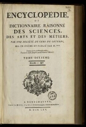 L'Encyclopédie. Volume 10. Texte : MAM-MY