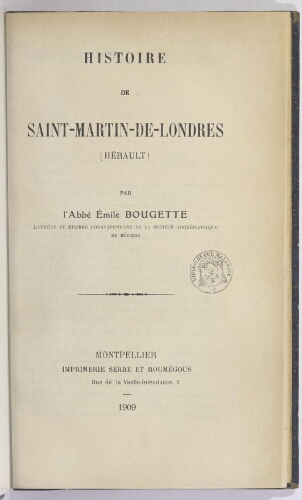Histoire de Saint-Martin-de-Londres (Hérault)