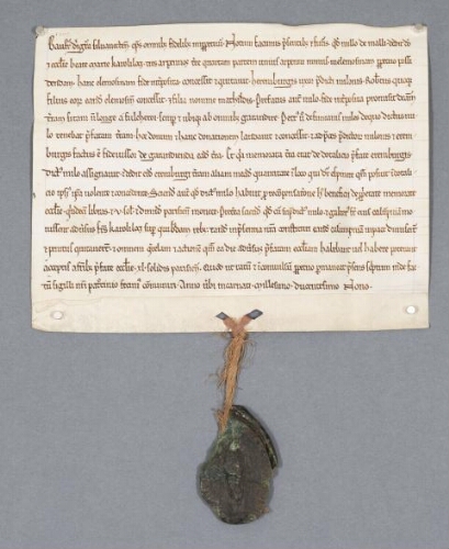 Charte de Geoffroy, évêque de Senlis, contenant donation aux religieux de Chaalis par Millon de Mailly