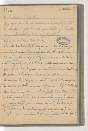 « Journal ; 3 octobre 1915 - 15 juin 1916 »