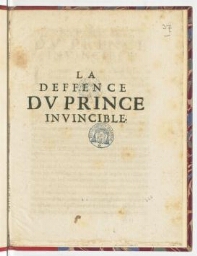 La deffence du prince invincible.