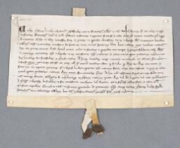 Charte de l'official de Senlis portant confirmation de la donation faite par Eudes de Fontaine (six setiers d'avoine et d'un setier de blé à prendre pour chaque année dans la ferme de Fourcheret)