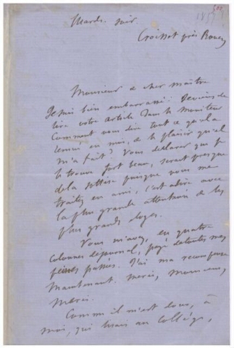 Lettres de Gustave Flaubert à Sainte-Beuve, concernant notamment Salammbô