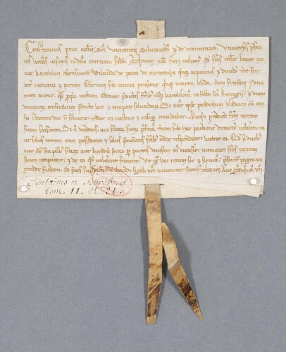 Charte du prieur de Saint-Vincent-de-Senlis et de Montagny contenant un bail à cens fait aux religieux de Chaalis