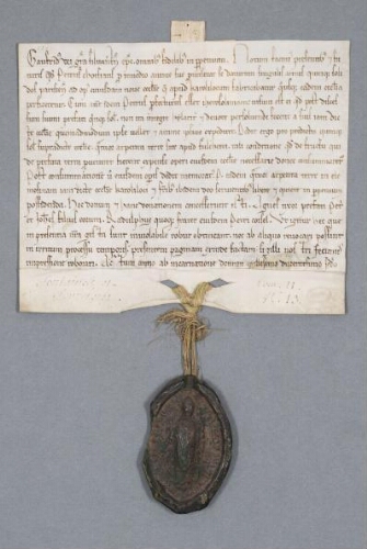 Charte de Geoffroy, évêque de Senlis, contenant donation à religieux de Chaalis par Pierre Choisel