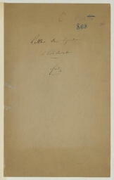 Lettres sans signatures à Condorcet