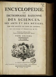 L'Encyclopédie. Volume 11. Texte : N-PARI