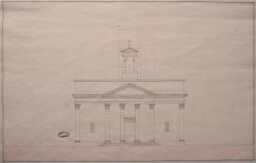 Projet pour une église (Notre-Dame de Lorette ?) : élévation de la façade principale