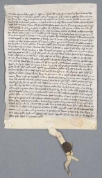 Charte de l'official de Senlis contenant échange entre les religieux de Chaalis et Herbert de Borest par lequel ce dernier a cédé une pièce de terre et vigne situé après la bulté dans la censive de Chaalis