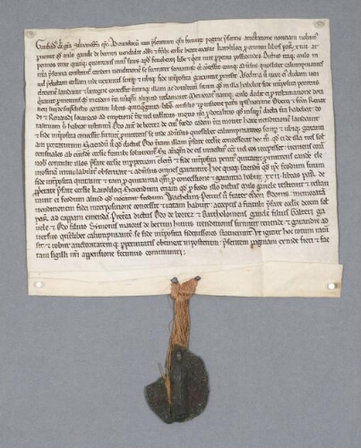 Charte de Geoffroy, évêque de Senlis, contenant vente par Milon Gavele de Baron aux religieux de Chaalis