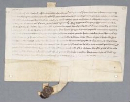 Charte de l'official de Senlis contenant la vente faite aux religieux de Chaalis par Dreux de Fontaine de sa part de dîme et du moulin de Fontaine