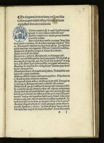 Elegantiae terminorum ex Laurentio Valla et aliis collectae
