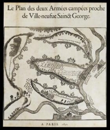 Le plan des deux armées campées proche de Ville-neufve Sainct George.
