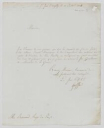 Lettre du sous-préfet de Saint-Jean d'Angély à Louis Besnard l'informant du succès de sa demande à porter la décoration du Lys