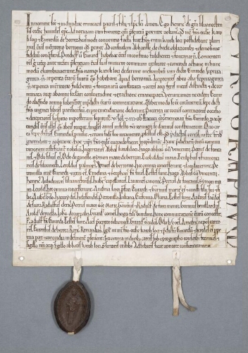 Charte de Henry, évêque de Senlis, contenant échange entre les religieux de Chaalis et Evrard de Borest