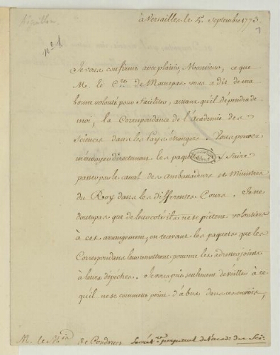 Lettres de divers correspondants adressées à Condorcet