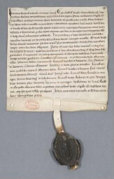 Charte de Geoffroy, évêque de Senlis, contenant échange entre religieux de Chaalis et Laurent de Gonesse