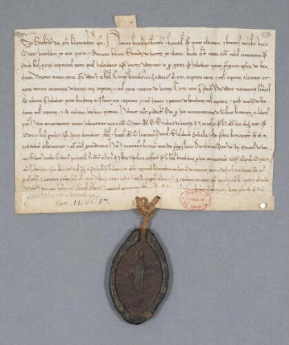 Charte de Geoffroy, évêque de Senlis, contenant échange entre religieux de Chaalis et Eudes, fils d'Evrard de Borest