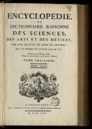 L'Encyclopédie. Volume 13. Texte : POM-REGG.