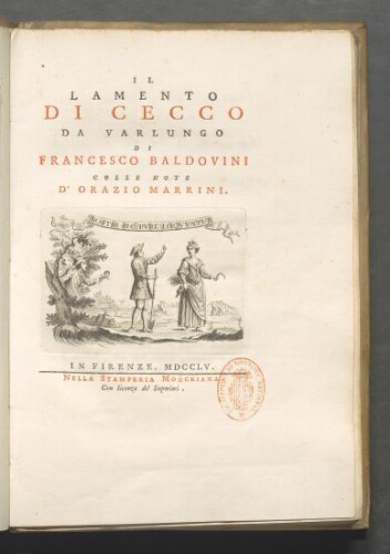 Il lamento di Cecco da Varlungo di Francesco Baldovini colle note d'Orazio Marrini.