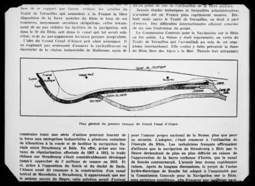 Plan général du 1er tronçon du grand canal d’Alsace