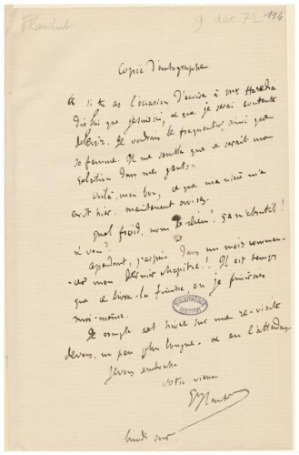 Lettres de Gustave Flaubert à José-Maria de Heredia