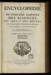 L'Encyclopédie. Volume 14. Texte : REGGI-SEM