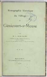 Monographie historique du village de Génicourt-sur-Meuse
