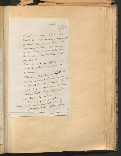 Deux lettres de Gustave Flaubert adressées à Sainte-Beuve à l'occasion de son discours sur l'enseignement supérieur le 19 mai 1868