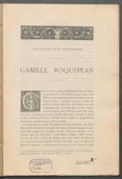Les maîtres de la lithographie. [5], Camille Roqueplan